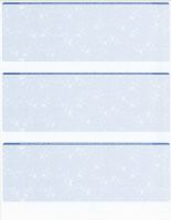 100 Sheets - 300 Checks  Blank Check Stock Paper - Blue - Three (3) on a Page